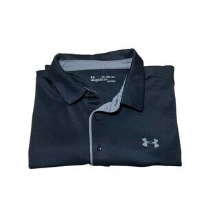 Under Armour Mens 2XL/ 2TG /2XG Black Polo Shirt With HeatGear Technology Athlet
